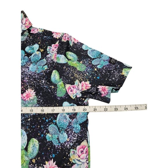 Sunday Swagger Cactus Floral Polo Shirt Men's Small Pattern AOP Performance Golf - Picture 9 of 10